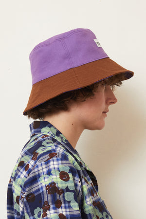 Stripe Brown Bucket Hat